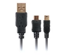 Cabo De Carga e Sincronismo 2 EM 1:USB Para Micro e Mini USB